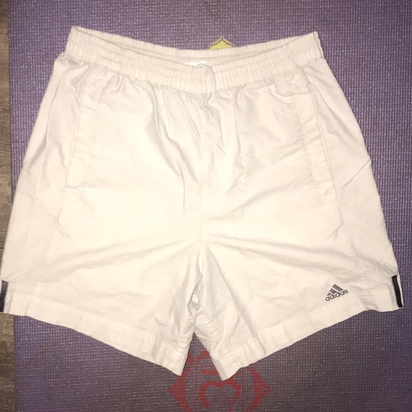 white adidas swim shorts